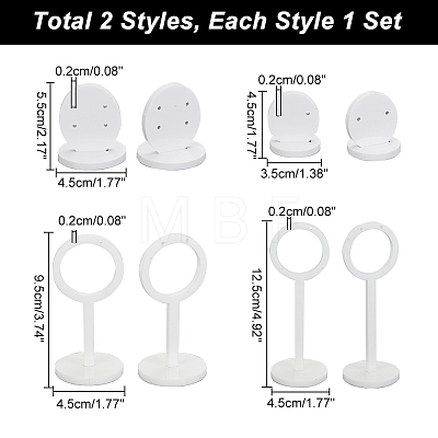 AHADERMAKER 2 Sets 2 Styles Acrylic Earring Display Stand Sets EDIS-GA0001-05B-1