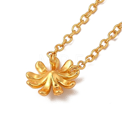 Rack Plating Brass Micro Pave Cubic Zirconia Flower Pendant Necklaces NJEW-H168-03G-1