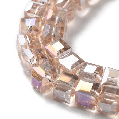 Electroplate Glass Beads Strands EGLA-D018-6x6mm-75-1