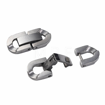 Non-Tarnish 304 Stainless Steel Fold Over Clasps STAS-N087-48B-01P-1