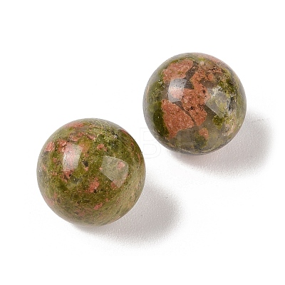 Natural Unakite No Hole Sphere Beads G-K353-04D-05-1