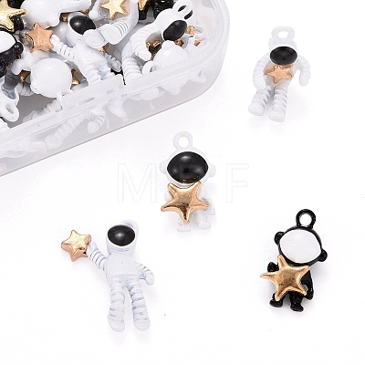 40Pcs 4 Style Baking Painted Alloy Pendants PALLOY-LS0001-03G-1