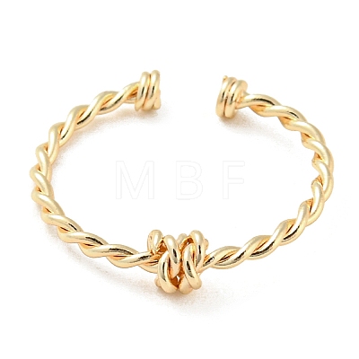 Brass Twist Knot Open Cuff Rings X-RJEW-K254-03G-1