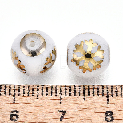 Christmas Opaque Glass Beads LS-EGLA-R113-01C-1