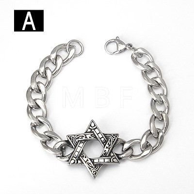 Punk & Viking 304 Stainless Steel Link Bracelets FS-WG44D5C-02-1