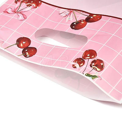 50Pcs 2 Styles Cherry Printed Plastic Gift Storage Tote Bags PL-CBAAD12-01-1