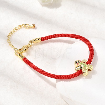Christmas Nylon Cord Bracelets BJEW-L715-02G-01-1