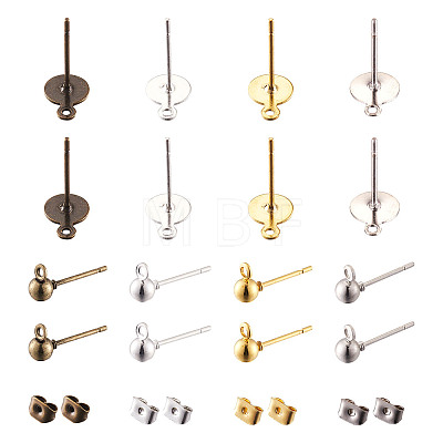 Brass Stud Earring Findings KK-TA0007-78-1