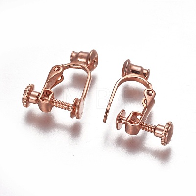 Brass Screw Clip-on Earring Converters Findings KK-F785-04RG-1