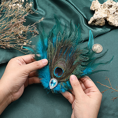 Feather & Alloy Alligator Hair Clips PHAR-WH0018-31-1