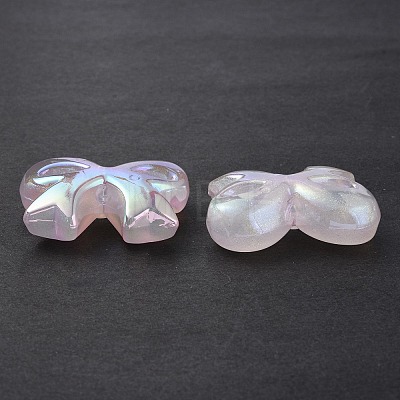 UV Plating Luminous Transparent Acrylic Beads X-OACR-P010-07-1