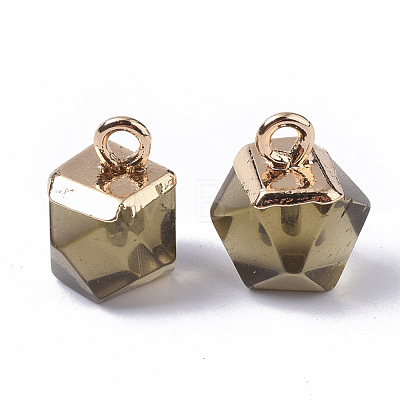Electroplate Glass Charms G-S359-016-1