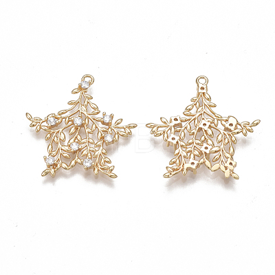 Brass Filigree Pendants KK-T038-360G-1