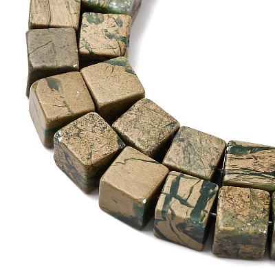 Natural Verdite Stone Beads Strands G-B155-C11-8x8mm-1