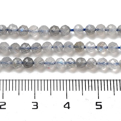 Faceted Round Natural Labradorite Bead Strands G-I156-03-3mm-1