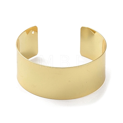 Brass Plain Wide Cuff Bangles BJEW-D039-03G-1