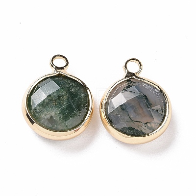 Natural Moss Agate Charms G-C023-04-1
