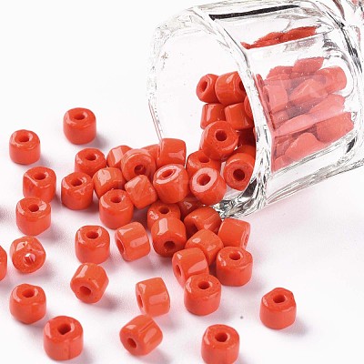 Opaque Colours Glass Round Bugle Beads SEED-S045-001A-A01-1