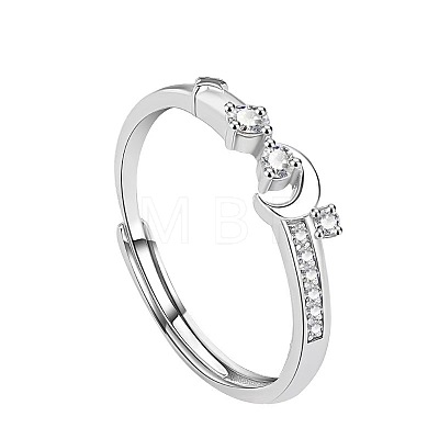 999 Sterling Silver with Clear Cubic Zirconia Finger Rings FS-WG8222C-02-1