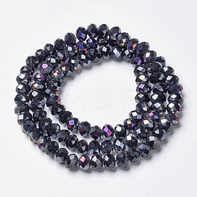 Electroplate Opaque Glass Beads Strands EGLA-A034-P4mm-F01-1