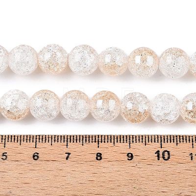 Electroplated Crackle Glass Beads Strands EGLA-N014-10mm-02-1