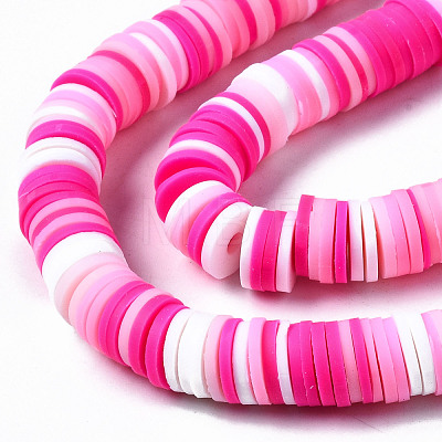Handmade Polymer Clay Beads Strands CLAY-R089-8mm-093-1