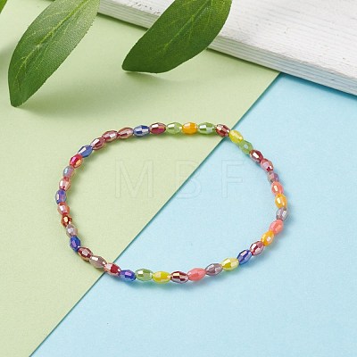 Sparkling Glass Beaded Stretch Bracelet for Women BJEW-JB07664-01-1