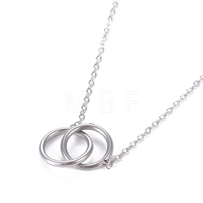 304 Stainless Steel Pendant Necklaces NJEW-O118-07P-1