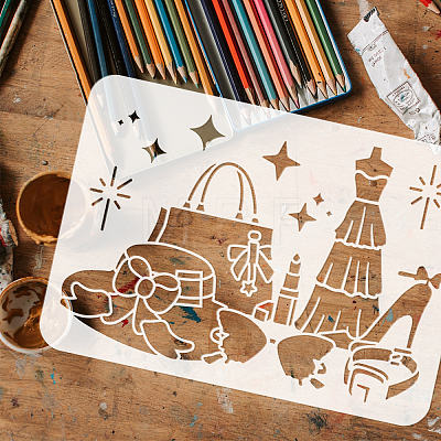 Plastic Drawing Painting Stencils Templates DIY-WH0396-494-1