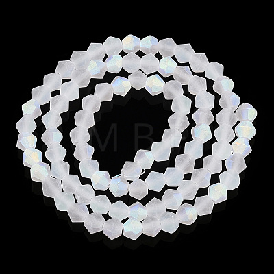 Imitate Austrian Crystal Bicone Frosted Glass Beads Strands EGLA-A039-T6mm-MB13-1