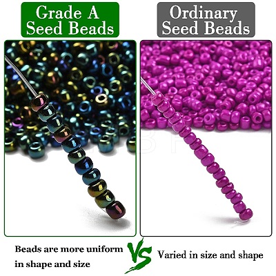 FGB 6/0 Grade A Round Glass Seed Beads SEED-Q008-4mm-F605-1