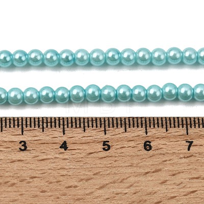 Eco-Friendly Dyed Glass Pearl Round Beads Strands HY-A002-4mm-RB104-1