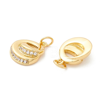 Rack Plating Eco-friendly Brass Micro Pave Clear Cubic Zirconia Charms KK-D072-01G-E-NR-1