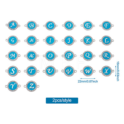 26 Letters Alloy Enamel Links Connectors ENAM-TA0002-19B-1