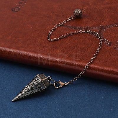 Rack Plating Brass Cone Dowsing Pendulum Pendants AJEW-G064-01-1