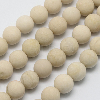 Natural Fossil Beads Strands X-G-D694-6mm-1