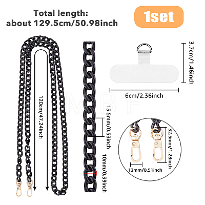Acrylic Link Cell Phone Chain Crossbody Neck Chain HJEW-AB00032-1