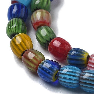 Handmade Millefiori Lampwork Beads Strands LAMP-F035-07-1