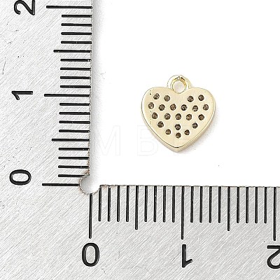 Brass Micro Pave Clear Cubic Zirconia Charms KK-B130-02G-07-1