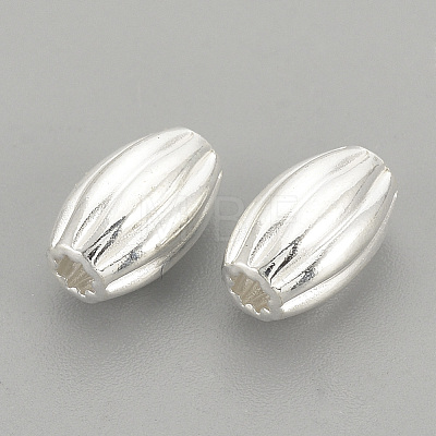 925 Sterling Silver Corrugated Beads STER-S002-05-1