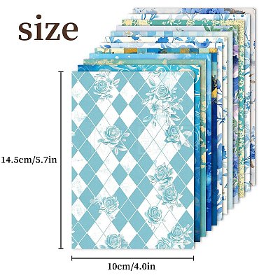 12Pcs 12 Styles Bleues Flower Scrapbook Paper Pad PW-WG3E2DC-01-1