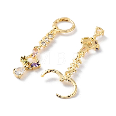 Rack Plating Golden Brass Dangle Leverback Earrings EJEW-A030-01D-G-1