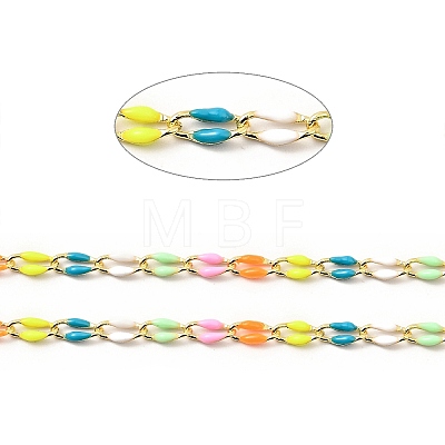 Brass Enamel Curb Chains CHC-C003-13G-01-1