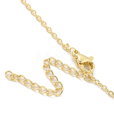 Brass Micro Pave Clear Zirconia Pendant Necklace for Women NJEW-B100-05G-1