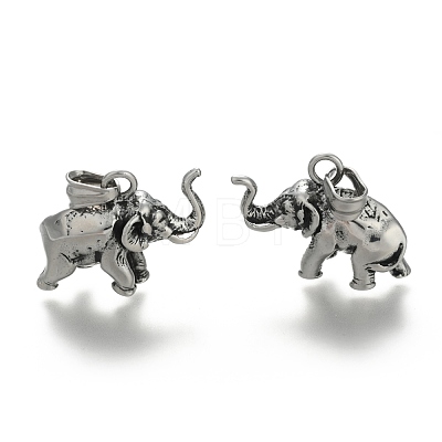 Retro 316 Surgical Stainless Steel Elephant Pendants STAS-E096-15AS-1