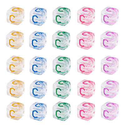 50Pcs Acrylic European Beads MACR-TADJ0001-13C-1