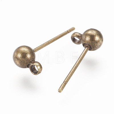 Brass Ball Post Ear Studs EC253-AB-1