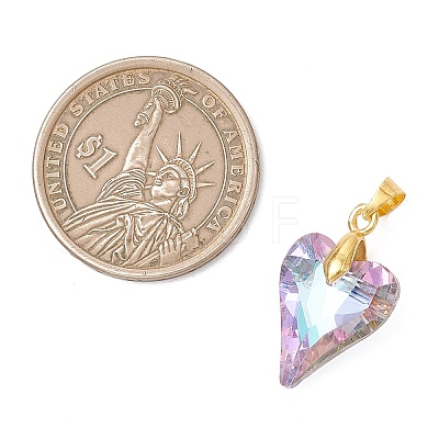 Electroplated Transparent Glass Pendants X-PALLOY-JF05156-01-1