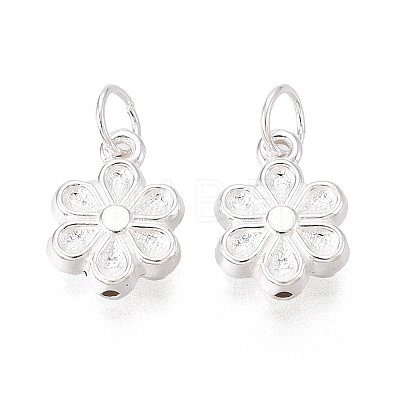 925 Sterling Silver Flower Charms STER-T009-05S-1
