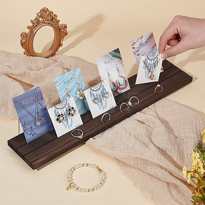 3-Slot Wooden Earring Display Stands ODIS-WH0029-60-WH-1